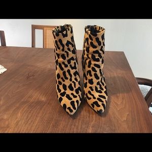 Steve Madden Molly Leopard Print sock booties